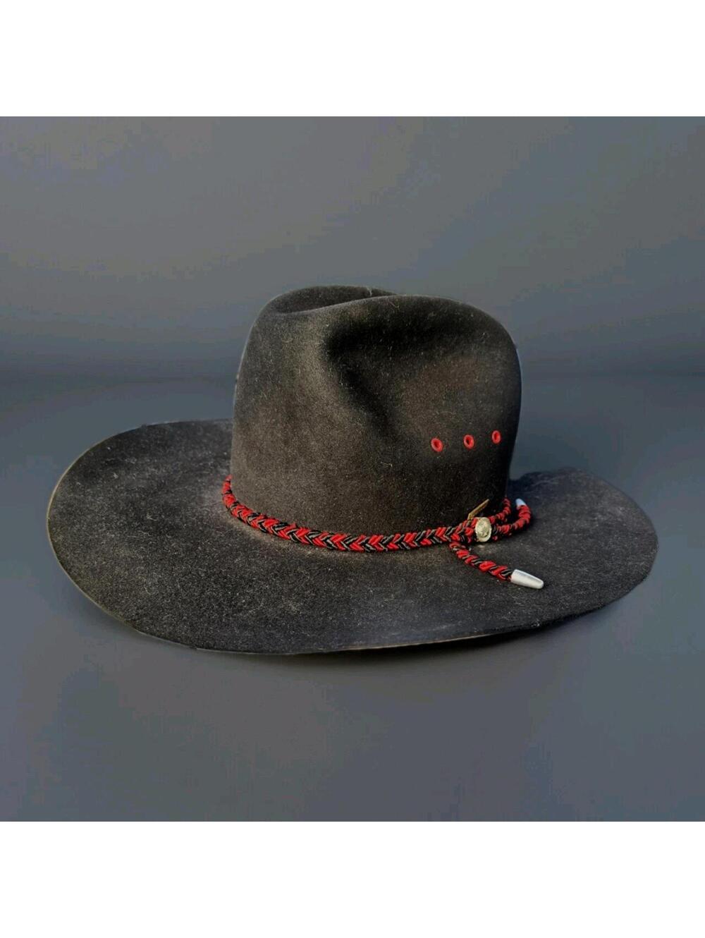 cowboy hat 7x8 long oval Beaver4X fur felted Wild Bills western USA black